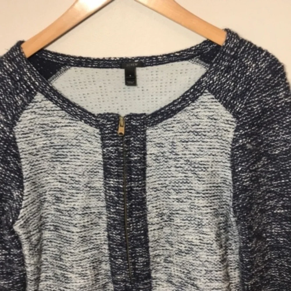 J.Crew blue tweed zip blazer jacket